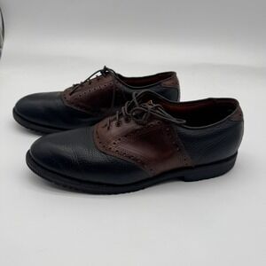 Allen Edmonds Links Saddle Shoes Leather Dress Shoes Black Brown 8.5 Oxfords‎
